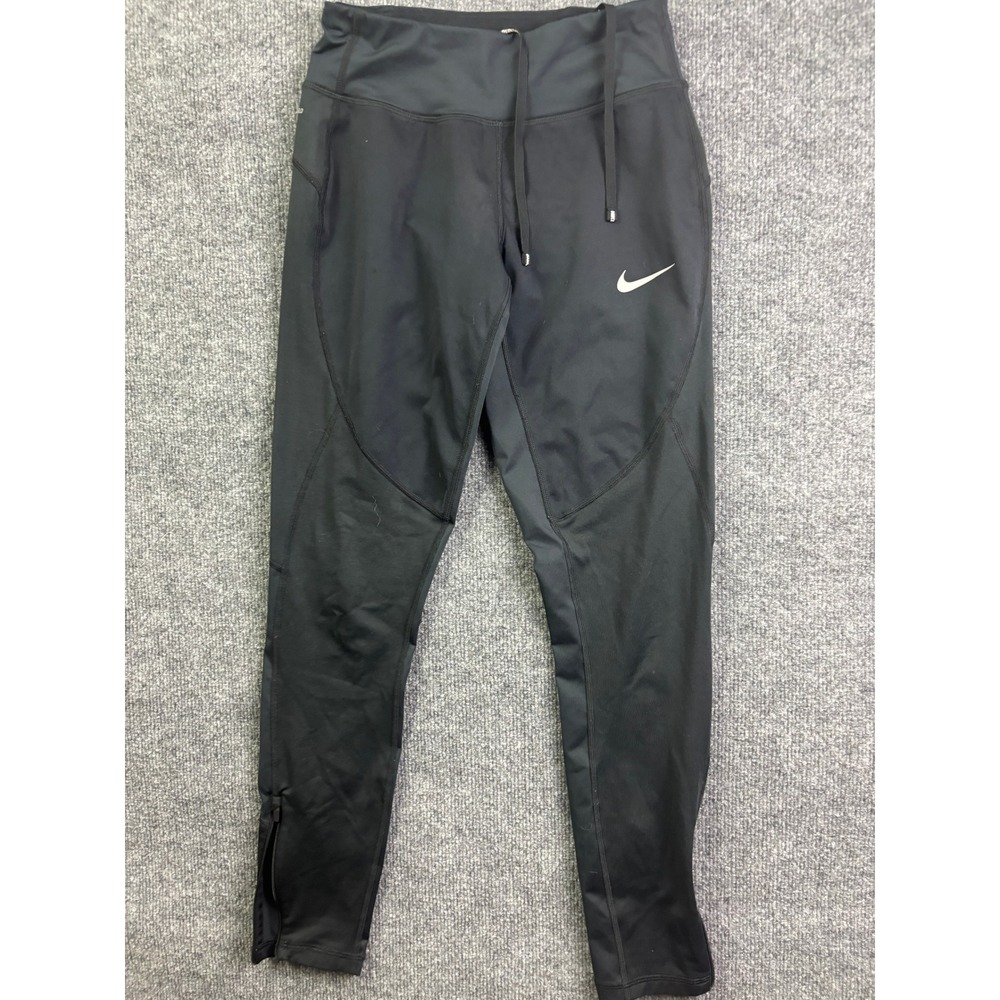 Nike Shield Running Pants Womens XS Black Weather Resistant Ankle‎ Zip Leggings